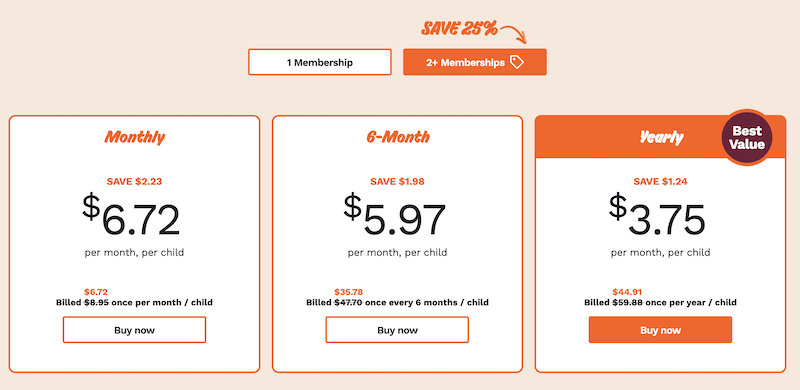 Premium Membership options