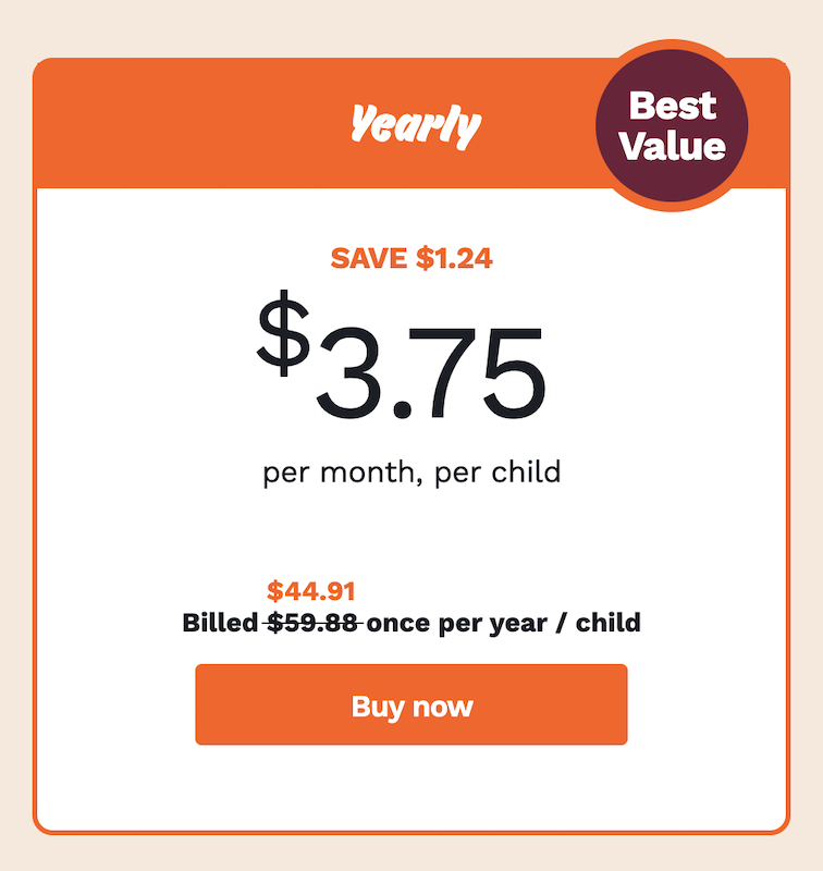Yearly family Premium Membership option