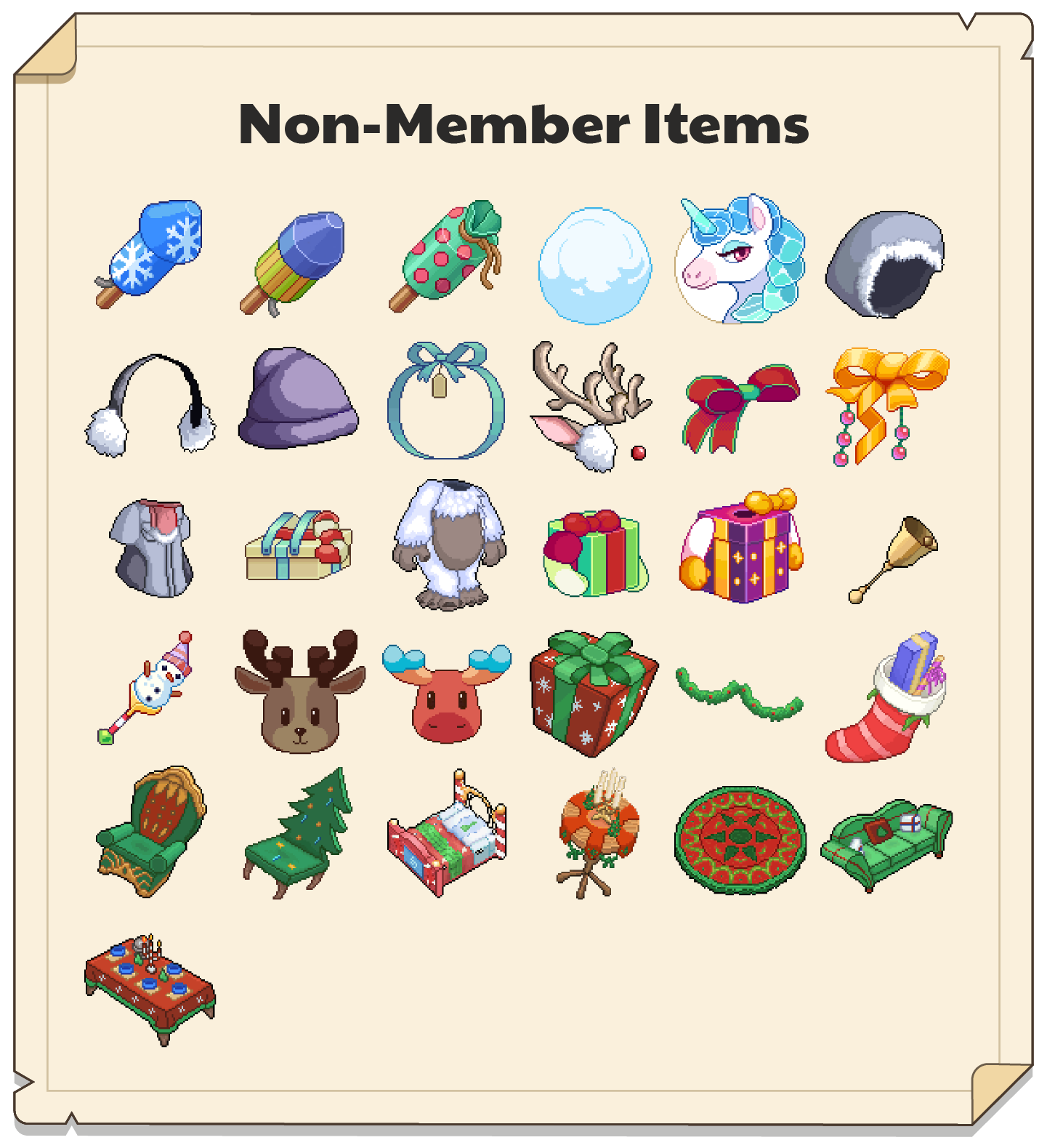 In-game Winterfest items for non-members.