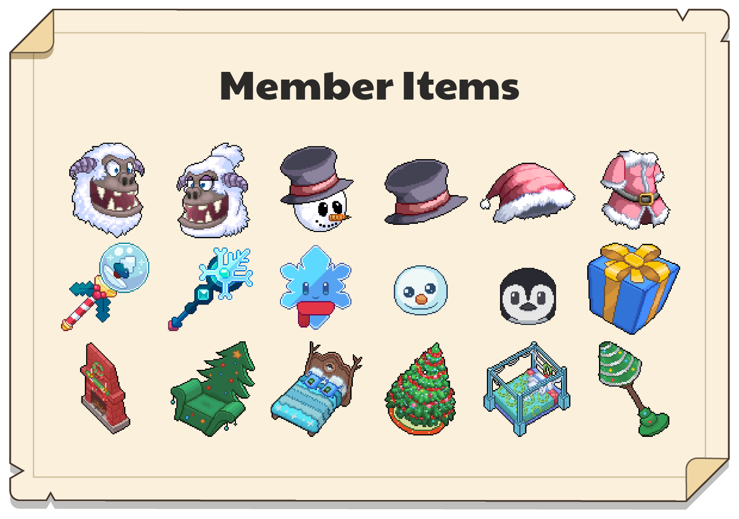 In-game Winterfest items for Premium Members