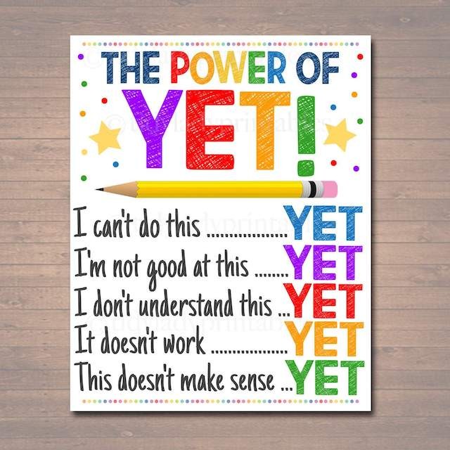 "The power of YET" poster