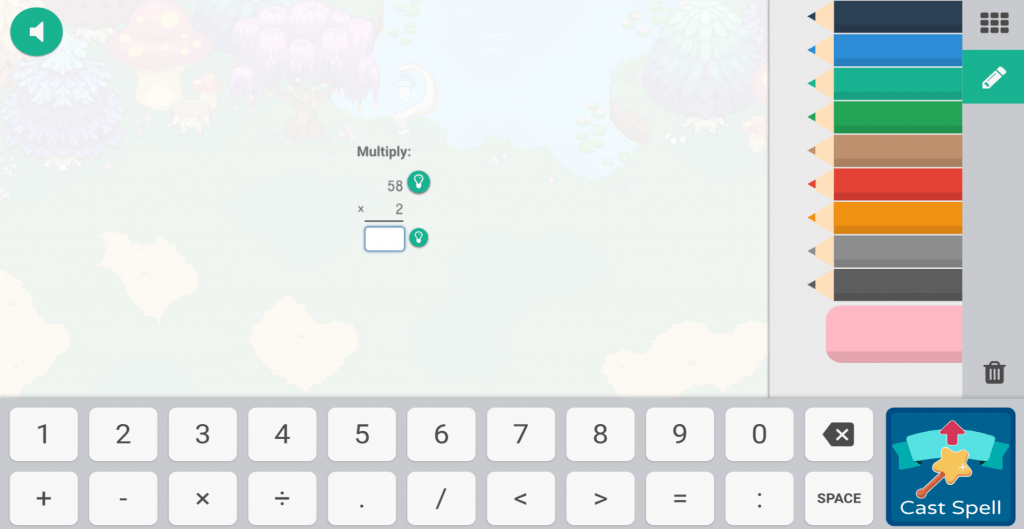 An example multiplication question inside of Prodigy Math Game.
