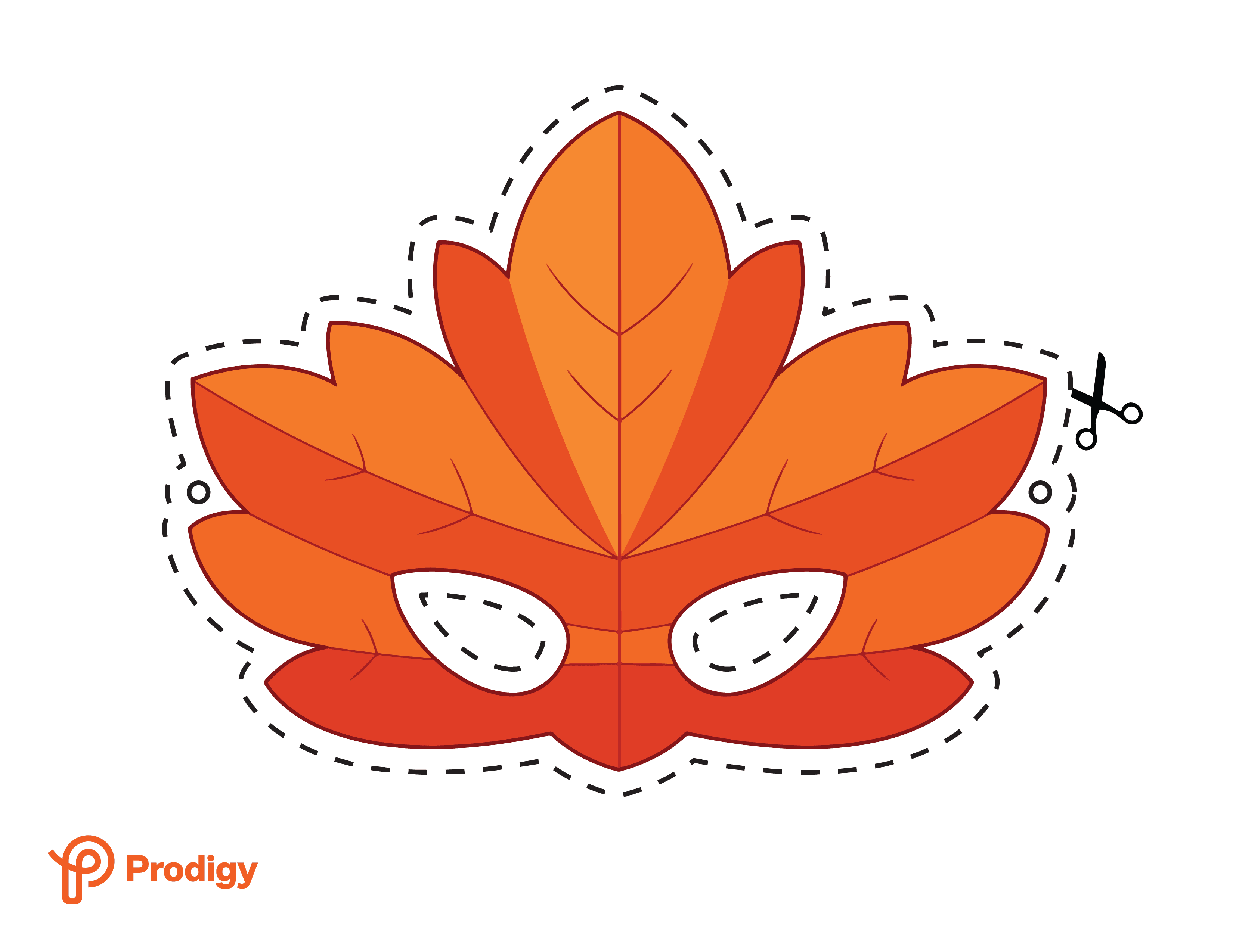 Printable Prodigy fall leaf mask in color
