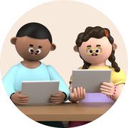 Illustration of coworkers working together on tablets