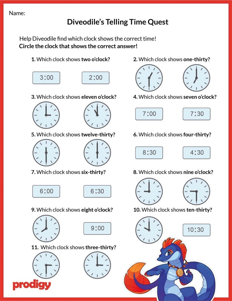 telling time worksheets 20 effective practice materials prodigy education