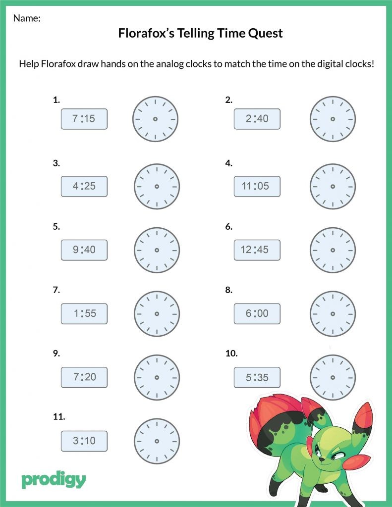 telling time worksheets 20 effective practice materials prodigy education