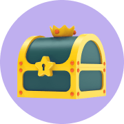 Membership chest with purple circle.
