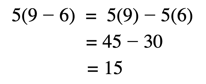 Distributive property of multiplication over subtraction
