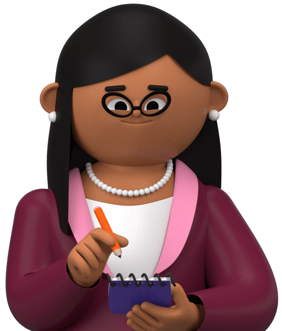 An illustration of a education administrator introduces the page for school leaders