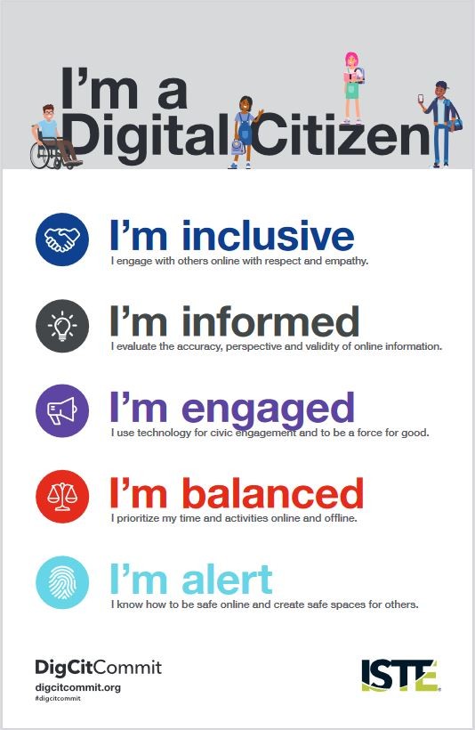 Digital citizenship poster from ISTE