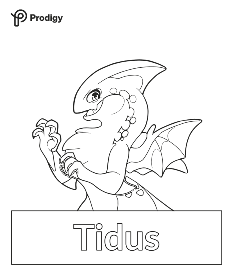 Coloring sheet of Prodigy's Tidus Epic.