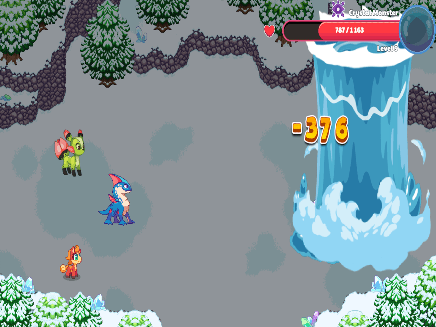 Screen shot from Prodigy Math Game showing Tidus battling a monster.