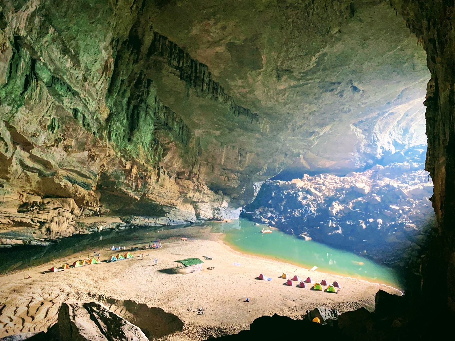 Inside shot of Son Doong, the largest cave in the world, in Vietnam.