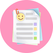 Report card icon on pink background