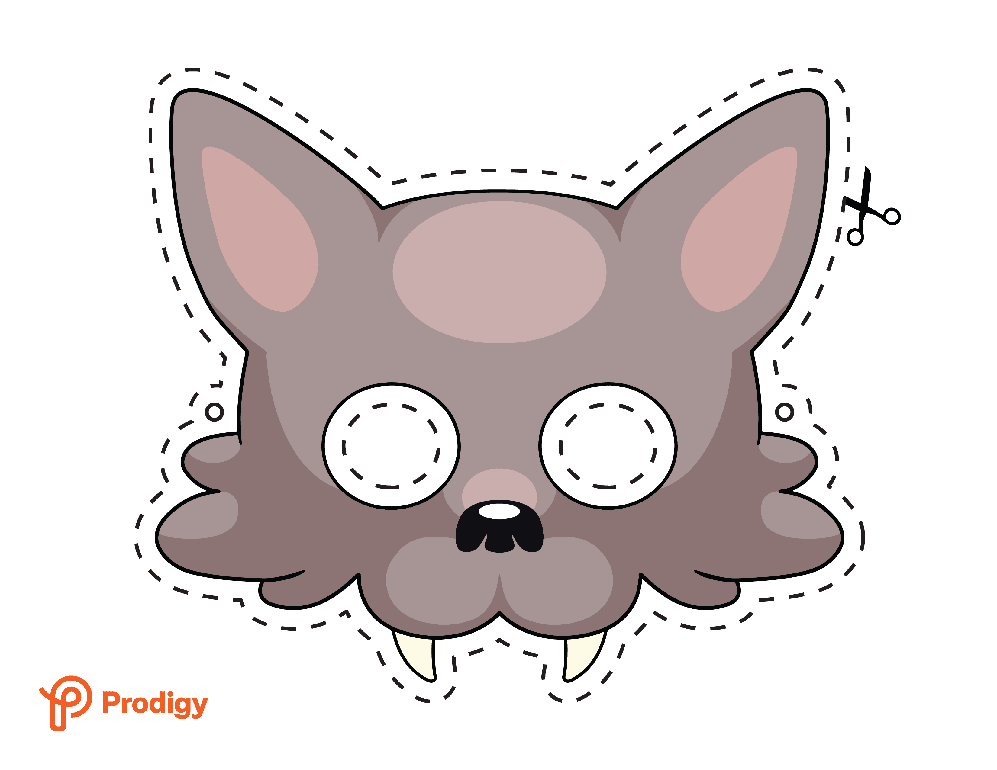 Printable wolf mask - color