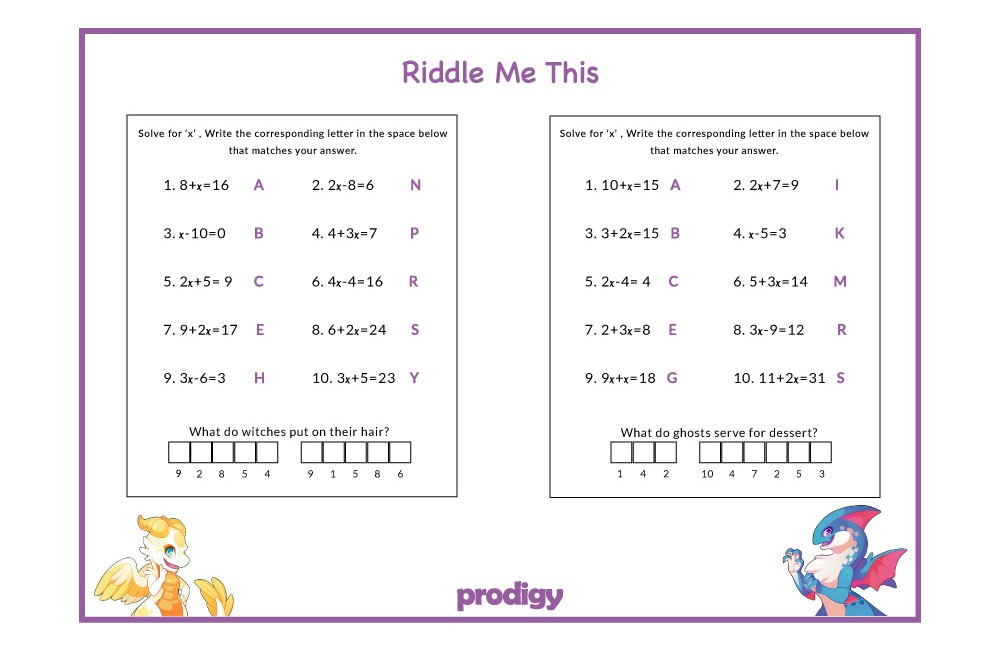 4 classroom activities for students to learn algebra downloadable worksheets for class prodigy education