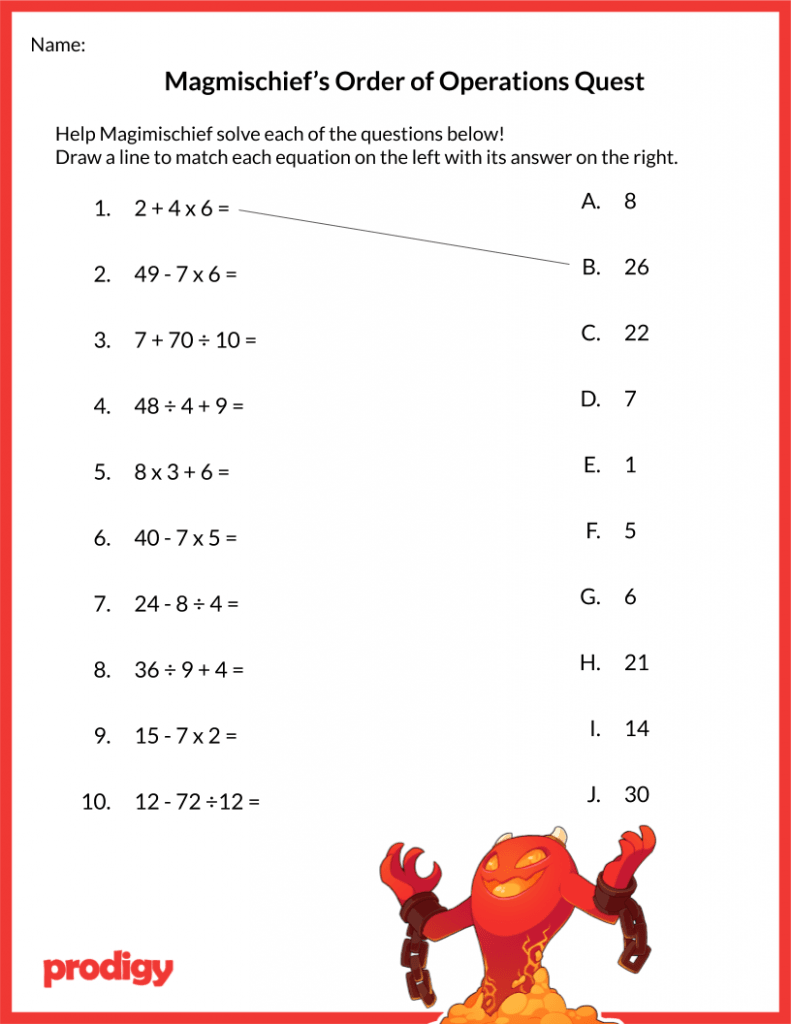 order of operations worksheet 19 resources for your class prodigy education