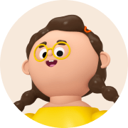 An illustrated girl smiling.