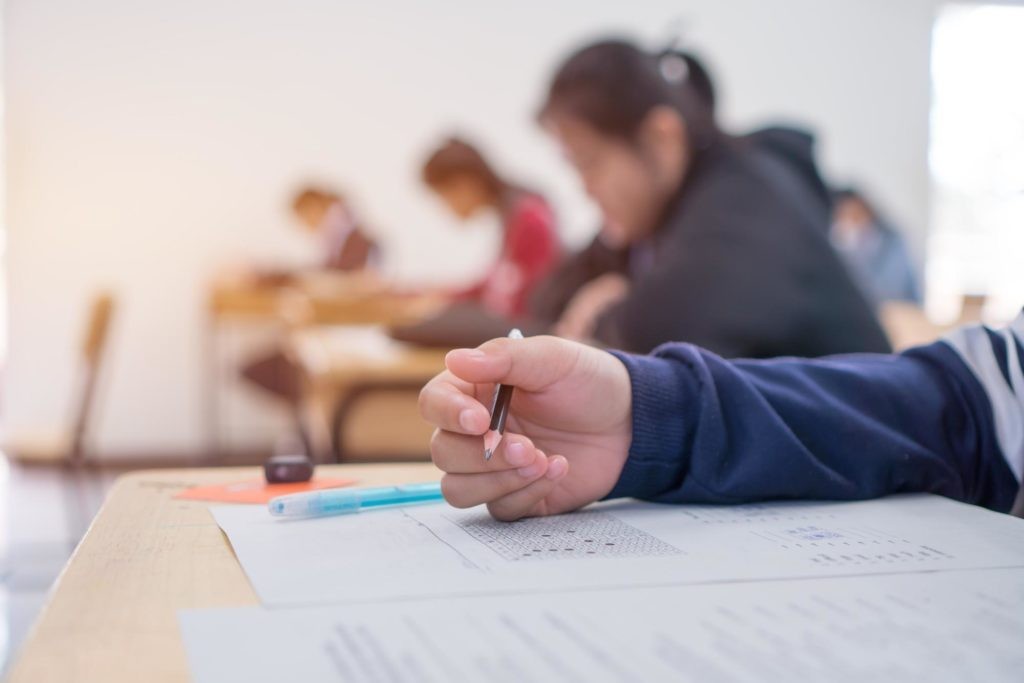 Students completing a standardized test