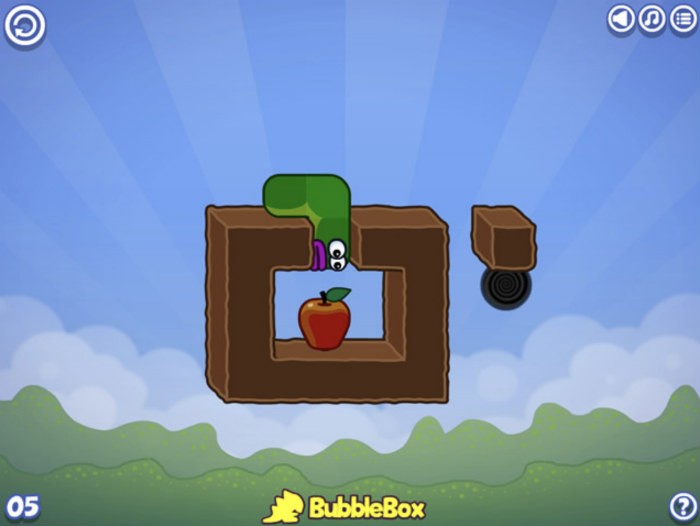Apple worm browser game