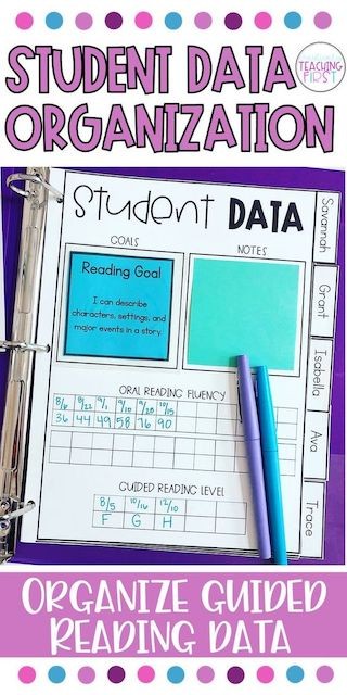 Colorful poster of a student data binder.
