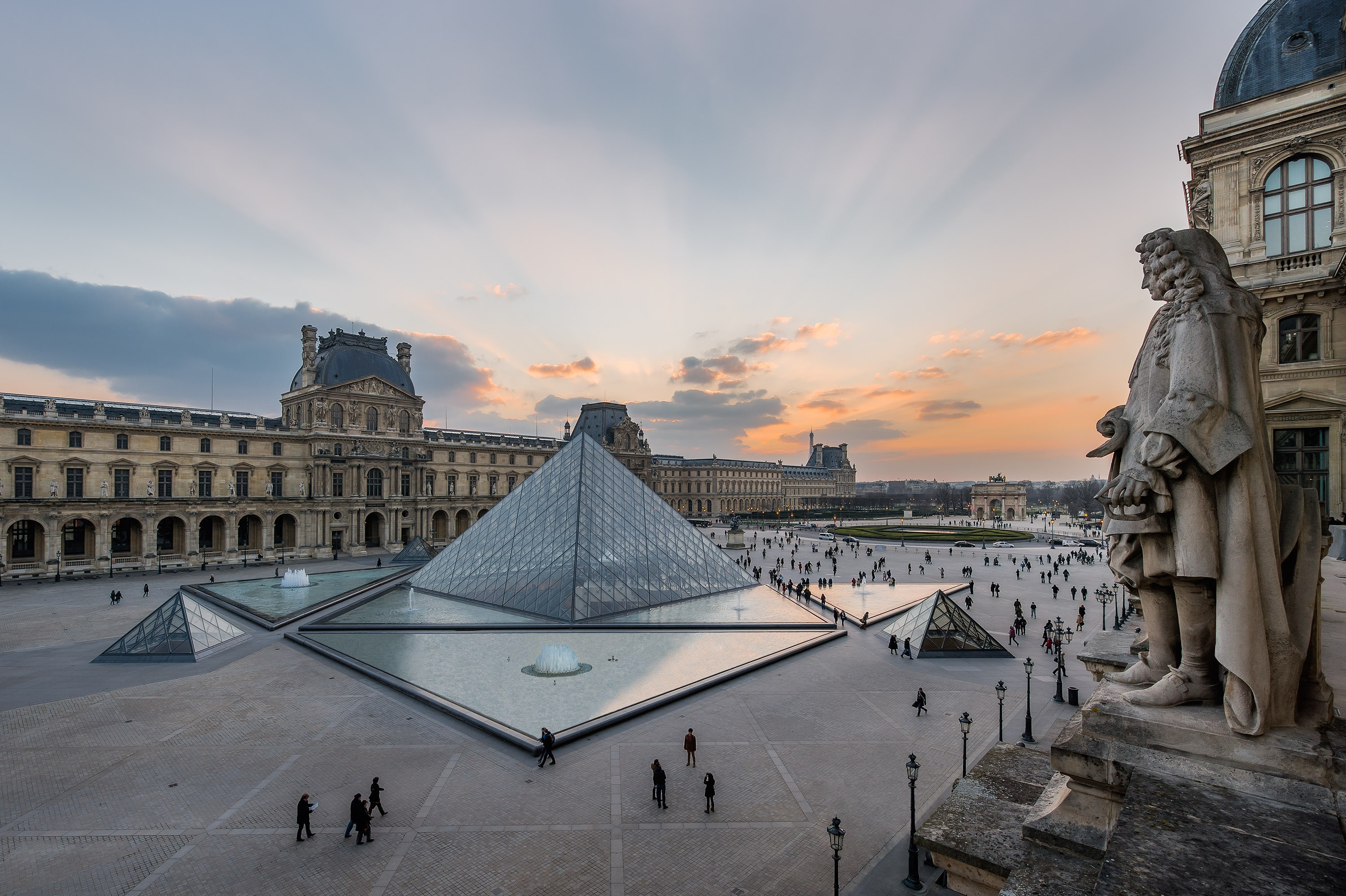 Outside view of The Louvre Museum in France