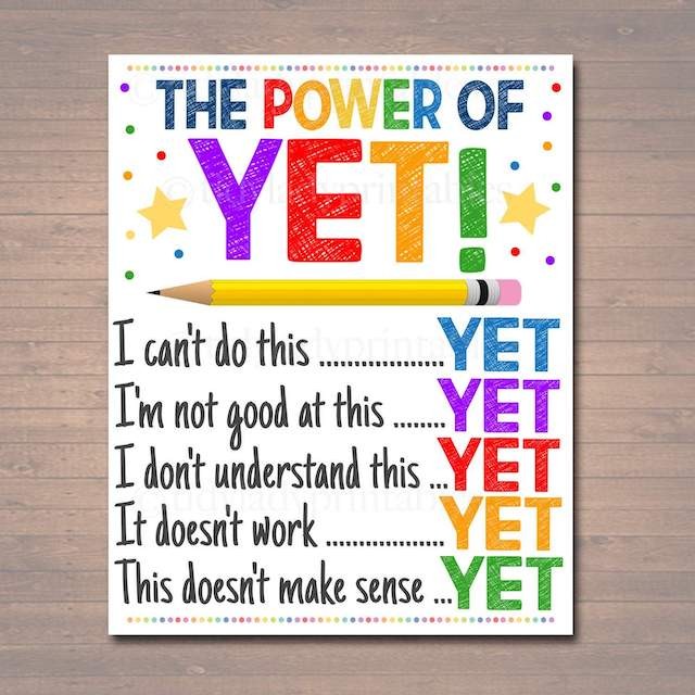 "The power of YET" poster.