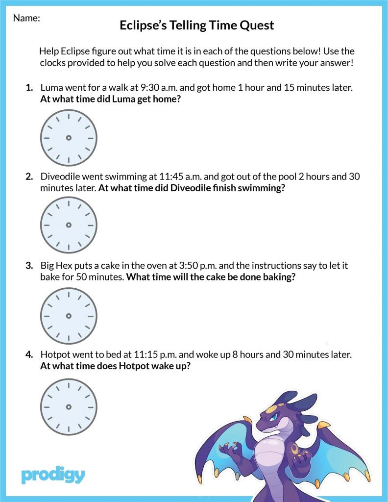 20 engaging telling time worksheets to help students in grades 1 to 4 prodigy education