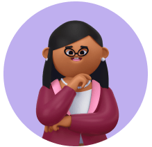 Animated teacher with folded arms