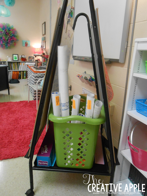 Anchor charts stored in classroom