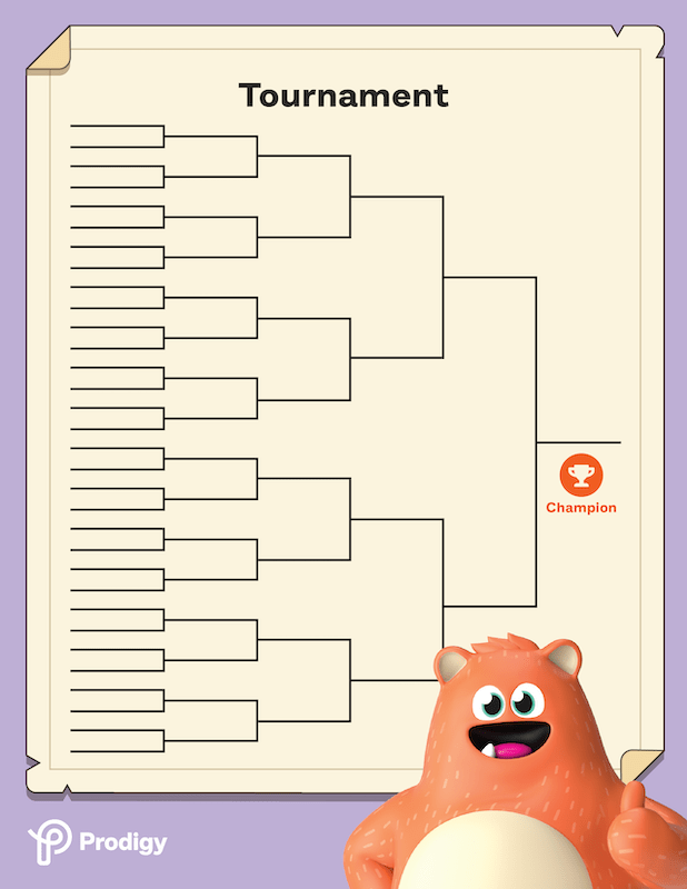 Prodigy tournament bracket for DIY tournaments