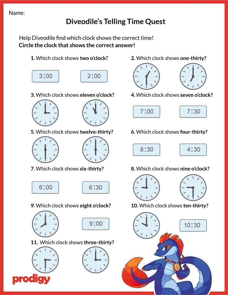 20 engaging telling time worksheets to help students in grades 1 to 4 prodigy education