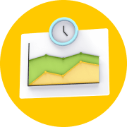 Chart icon on yellow background