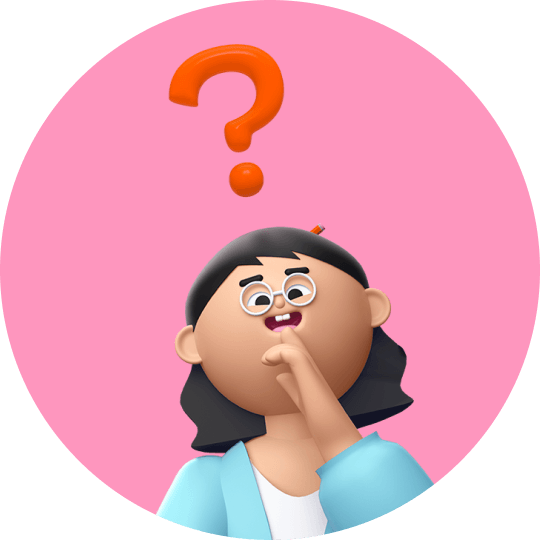 A teacher with a question mark over their head.