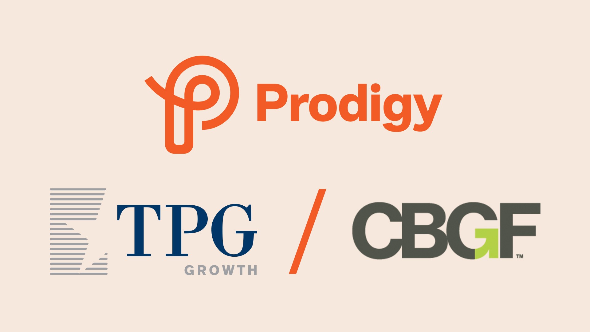 Prodigy, TPG Growth and CBGF logos.