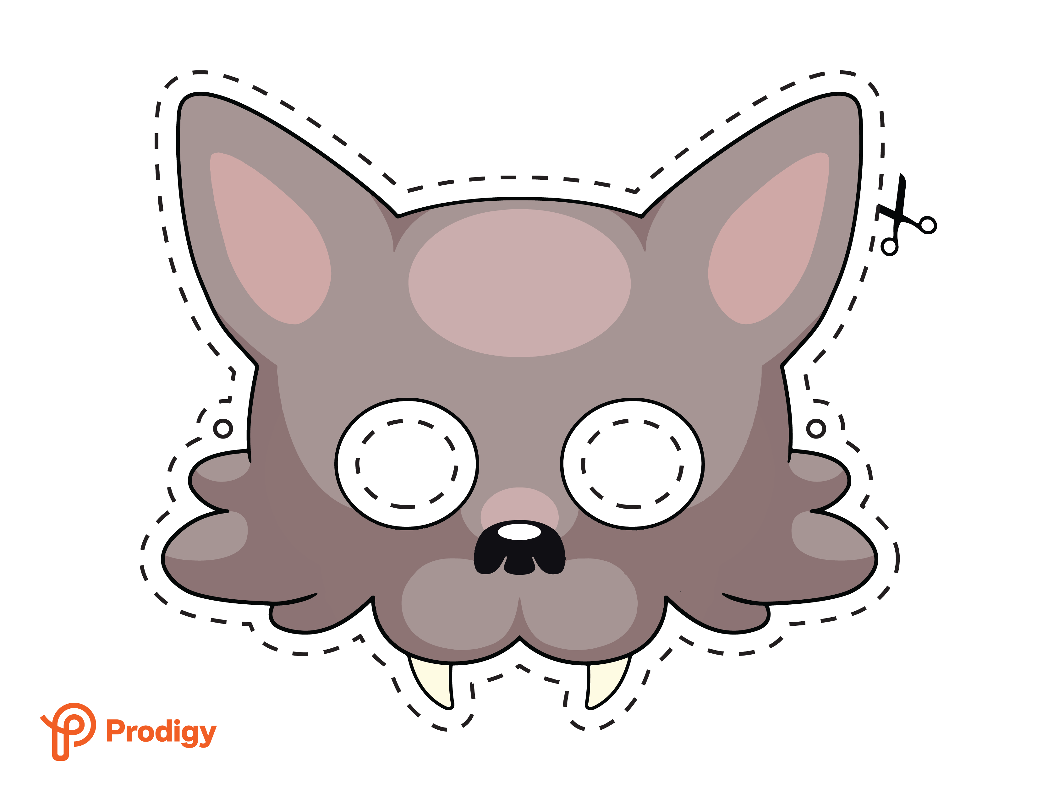 Printable wolf mask - color