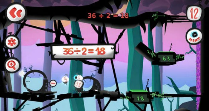 In-game screenshot of Twelve-a-Dozen, a math game.