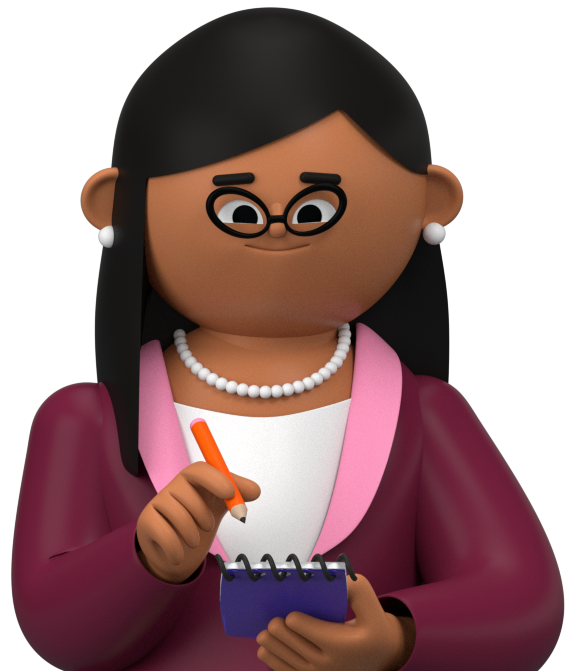 An illustration of a education administrator introduces the page for school leaders
