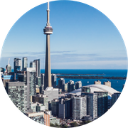 Scenery photo of Toronto, including the CN Tower