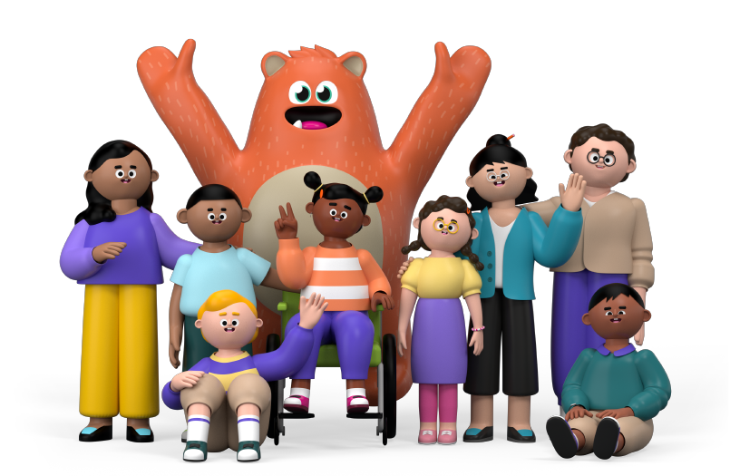 An illustration of Ed with a team of coworkers
