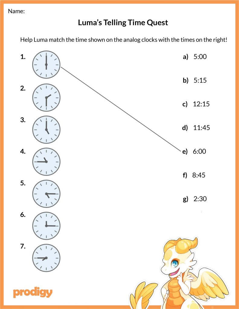 Math Telling Time Worksheets